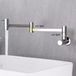 Poti t&auml;itmise segisti Messingist Seinale paigaldatav K&ouml;&ouml;gisegisti 360&deg; p&ouml;&ouml;rlev Kokkup&ouml;&ouml;ratav tila Kraan &Uuml;he k&uuml;lma veega kraanid Must/Valge