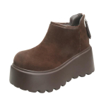 Moodsad 8 cm seemisnahast platvormiga naiste lumised pahkluusaapad Disainerpandlaga k&otilde;rgekontsaga kingad Trendikas Mood Uued Gladiaator Talvised Botas De Mujer 37 black