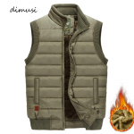 Meeste jakk Varrukateta Vest Talvine Meeste Fliisist Soe Vest Mantlid Meeste Kaelus Armee Paks Vestid Riietus 6xl 6XL