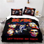 Austraalia AC DC Muusika Br&auml;nd Voodipesukomplekt Tr&uuml;kitud Tekikoti Komplekt 3D Prindiga Tekikate Voodipesu Poisi T&uuml;druku Komplektid Dekoratsioon AU Single 140x210cm white