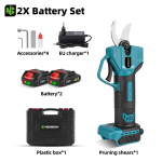 NewBeny 2 k&auml;iku 30mm elektriline oksak&auml;&auml;rid puuviljapuu bonsai juhtmeta l&otilde;ikurid j&otilde;ut&ouml;&ouml;riistad Makita 18V akule 2x Battery-EU plug