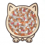 135 tk/komplekt Kujuga Kass Puidust Pusle Keskendumine Loogikatreening Puidust Puslem&auml;ng Hariv Raske Pusle M&auml;nguasi Dekoratsioon Kassis&otilde;prade Kingitus A