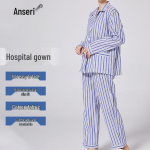 Unisex triibuline haiglapatsiendi hommikumantli komplekt M