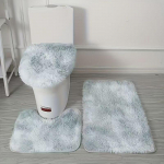 Tie-Dye Siidist ja Villast Vannitoamattide Komplekt: Mustuskindel, libisemiskindel, imav, pl&uuml;&uuml;sist 3-osaline tualettmati komplekt. 50*80cm helesinine v&auml;rv