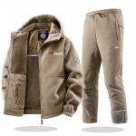 S&uuml;gis Talv Spordir&otilde;ivaste Komplekt Meeste Retro Treening Paks Fliisjakk + P&uuml;ksid Kaheosaline Komplekt Vabaaja Suusajooksu Jooksu Spordidress L