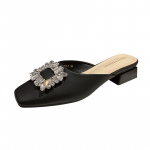 Suvised lamedad kingad Naiste kinnise ninaga sussid Uued kandiliste ninadega kerged pealepandavad muulad naistele Vabaaja v&auml;listingad Naiste sandaalid 40 must