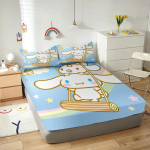 Cinnamoroll Joonisfilmist Lastele Sobiv Linu Sanrio Pehme KaneeliKoer Elastne Kate Armas Tr&uuml;kis Kohandatud Valmistatud Voodipesu Kate 90x190cmx25cm