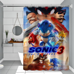 Sonic The Hedgehog Valge Du&scaron;ikardin, Vannitoa Dekoratiivne Du&scaron;ikardin, Veekindel Du&scaron;ikardin Konksudega 90x180 cm brown