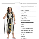 T&auml;iskasvanud meeste Egiptuse vaarao kost&uuml;&uuml;m - Halloweeni Kleopatra cosplay riietus paaridele Medium black