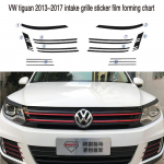 Colorful Grille Grill Carbon Fiber Stickers And Decals Car-styling For Volkswagen VW tiguan 2013-2017 Accessorie 3D CF red