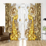 Luksuslikud Kuldse Paabulinnu Lille Luige Teemant Aknakardinad Rulood Elutuppa Laste Magamistuppa Vannituppa K&ouml;&ouml;ki Uksele Kodu Dekoratsioon 2 tk W65X60H(cm)X2Pcs&Grommet Top