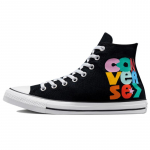 Converse Chuck Taylor All Star V&auml;rvilise Naeratuse Prindiga Trendikad K&otilde;rged L&otilde;uendikingad Unisex Must ja Valge 36