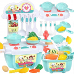100% NEW Children Kids Toy Role Play Kitchen Mini House Cook Pretend Chief Girl Toy Different kitchenware roosa