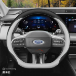 Nahast autojuhtimiskangi kate Ford Kuga Focus Explorer ST Escape ST-Line Mondeo 2025 2026 Tarvikud D Black Rice White