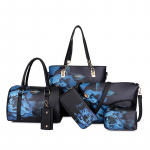 Uus grafitistiilis &auml;mma kuueosaline komplekt pihustiga v&auml;rvitud &otilde;lakott crossbody k&auml;ekott naiste kott