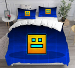 Geometry Dash Voodipesukomplektid M&auml;ngu Tekikate Komplekt Armas Multikastiil Lastele M&auml;ngutoa Magamistoa Kaunistus Geometry Dash Dekoratsioon Duvet Cover Set&EU Single(135x200cm)