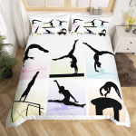 V&otilde;imlemise tekikott V&otilde;imlejate kingitused &Uuml;heinimese suuruses T&uuml;drukutele Teismelistele Naistele, V&otilde;imlemise armastaja tekikate Tantsija siluett Voodipesukomplekt EU Single(135x200cm) black