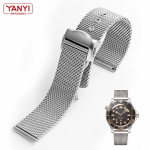 Roostevabast terasest kellarihm 20 mm omega 007 seamaster 300 kellarihm kootud Milani kvaliteetsete 316L metallist k&auml;ev&otilde;rude jaoks 20mm