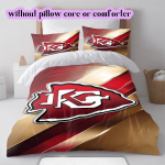 Kansas City Chiefs Muster Voodipesu Tekikott Komplekt Tekikott Padjap&uuml;&uuml;r Kodu Kaunistus S&uuml;nnip&auml;evakingitus (1 * tekikott + 2 * padjap&uuml;&uuml;ri, ilma s&uuml;damikuta) 135x200cm