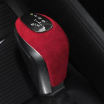 Car Alcan ara Gear Lever Stick Shift Knob Cover Trim For BMW 1 Serie 2 Series 2015- X1 2016- Gear Panel Frame Sticker punane