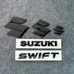 4pcs 5pcs Suzuki Swift plastic front rear car 3D steering wheel sticker modified letter decoration Black-5pcs