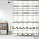 Must ja valge boheemlaslik du&scaron;ikardin Kaasaegne talumaja Minimaalne abstraktne geomeetriline vannitoa kardinakomplekt konksudega 2pcs*90x180cm