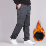 Meeste puuvillane talvepaks fliis vabaaja p&uuml;ksid taktikalised kottis p&uuml;ksid kahekihilised soojad termilised sirged pikad p&uuml;ksid XXXXXL hall