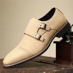 Uus Luksusbr&auml;ndi Disainer Meeste Terava Ninaga Pulmakleit Kingad Mehelik Monk Rihmaga Mokassiinid Zapatos Hombre 44 beige