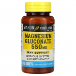 Mason Natural, Magneesiumgl&uuml;konaat, 550 mg, 100 tabletti