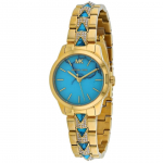 Michael Kors Petite Runway Mercer Pav&eacute; Kuldse Tooni ja T&uuml;rkiisiga K&auml;ekell MK6673 sinine