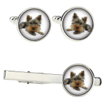 Yorkshire Terrier, Yorkie - cufflinks and tie with your photo, a suit decoration, men's jewelry from the Art-Dog brand. h&otilde;be