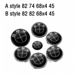 7 tk Auto Kapoti Eesmine Tagumine Pagasiruumi Embleem M&auml;rk BMW originaallogo t&auml;iesti must E36 E46 E53 E90 E60 E93 E87 G01 G20 X3 X5 F30 F20 X6 B-style82 82mm