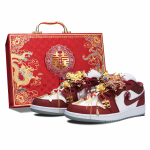 Jordan Air Jordan 1 &Otilde;nnelik Draakon ja F&ouml;&ouml;niks Pulmasusside Karbis Vintage Korvpallijalan&otilde;ud Unisex Punane 553558-133(Team1862-) 40