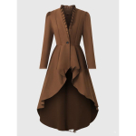 Naiste Steampunk Viktoriaanlik Jakk Keskaegne Renessanss Vintage Gootiline Frakk Pikkade Varrukatega Mantel XL brown