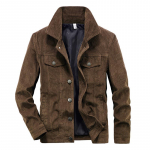 Meeste Moodsad Joped Kevad S&uuml;gis Meeste Sametjakk Slim Fit Vintage Stiil Mehelik Vabaaja T&otilde;mblukuga Joped Moodne Pikkade Varrukatega &Uuml;ler&otilde;ivad M kohv