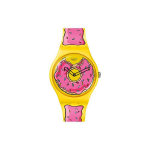 Swatch The Simpsons Series Kvartsliikumisega 30 Meetrit Veekindel Kell 41 Mm Roosa sihver Bioloogilisest Materjalist korpus Silikoonrihm SO29Z134 Pink Watch Dial