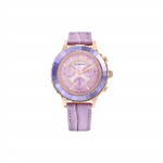 Swarovski Octea Lux Chrono K&auml;ekell Kvartsmehhanism Nahkrihm Lilla sihver Naiste kellad 5632263 Purple Strap