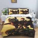 Kuidas taltsutada lohet  Multikaprindiga 3-osaline voodipesukomplekt &mdash; Tekikott ja padjap&uuml;&uuml;rid (Sobib teismelistele ja lastele &mdash; Poisid & 135x200cm black