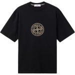 Stone Island &Uuml;mmarguse kaelusega Moodne Kirjatr&uuml;kiga L&uuml;hikeste varrukatega T-s&auml;rk Unisex Topid L1S152100001S0362V0029 M