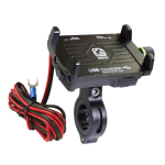 Kewig M6 alumiiniumisulamist mootorratta mobiiltelefonihoidik, laetav, l&uuml;litiga, veekindel, stabiilne navigatsioonihoidik M6(Black) must
