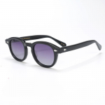 Polariseeritud P&auml;ikeseprillid Meestele UV400 Kaitse Johnny Depp Lemtosh Br&auml;ndi Disainer P&auml;ikeseprillid Meestele Retro Atsetaatraam Oculos Size 49mm no box must-lilla
