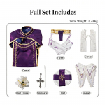 Fate/Grand Order Jeanne d'Arc Cosplay Kost&uuml;&uuml;m, Lilla Munga stiilis R&otilde;ivastus Tarvikutega Halloweeni Peoks & Anime Cosplay XS lilla