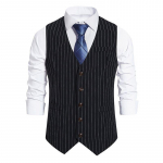 Meeste &Uuml;likonna Vest Elegantne Meeste V-kaelusega Triibuline &Uuml;likonna Vest Taskutega Formaalseteks S&uuml;ndmusteks Pulmadeks &Uuml;likonna Vest S must
