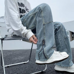 Meeste vintage teksad Suvemood Suured teksad Meeste &auml;riteksad Hip-Hop p&uuml;ksid Laiad p&uuml;ksid Slim Denim M sinine