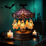 Kummituskaruselli tuled, Halloweeni kummituse &ouml;&ouml;lamp USB-laetav, Vintaažne karuselli dekoor ujuva kummitusega, Jube lambide dekoor magamistoa kodu Ki 1pc