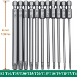 11 tk Torx turbev&otilde;tmete komplekt S2 terasest magnetiline turvakruvikeeraja komplekt 50/100mm t&auml;hekruvikeeraja komplekt Shark tolmuimejale T6-T40