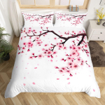 Kirsipuude &Otilde;ied Voodipesukomplekt Poistele T&uuml;drukutele Jaapani Stiilis Lilleline Botaaniline Tekikate &Uuml;heinimese King Sakura Lilled Tekikate 140x200cm