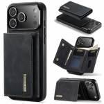 2-&uuml;hes Eemaldatav Magnetkaardi Pesaga Nahast Rahakott &Uuml;mbris iPhone 17 Pro Max 16 Plus 15 Plus 14 13 12 11 jaoks Jalg/alus Kate iPhone 13 mini must