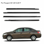 4 tk Aknakummist liist Peugeot 301 2013-2017 Citroen Elysee 2014-2016 jaoks Ilmastikukindel tihendiriba Ukse vormimisliist Klaas must