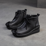 GKTINOO 2025 S&uuml;gis Talv Uued Retro K&auml;sit&ouml;&ouml; Ankle Boots Ehtne Nahk &Uuml;mar Nina Naiste Kiilud Kingad 250 black
